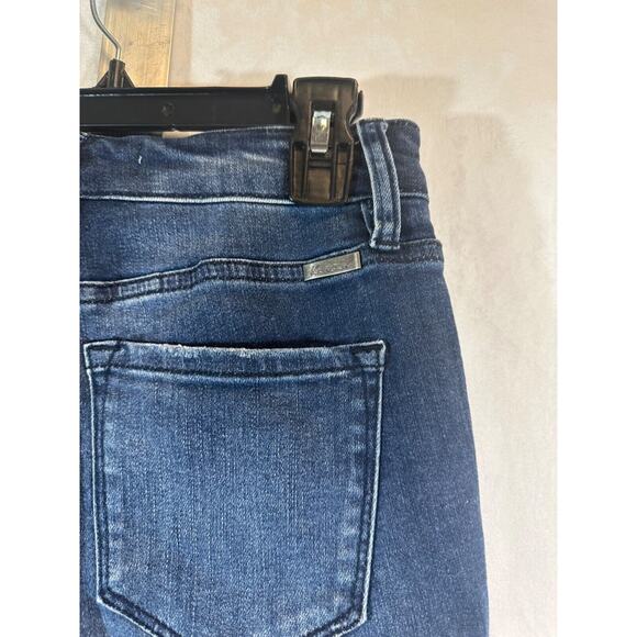 Kancan Jeans Womens 1/24 Buffalo Plaid Patch Distressed Ripped Stretch Ankle B3 - Picture 4 of 7